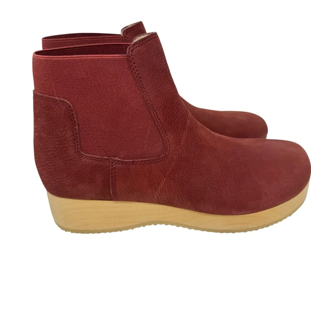 Eileen Fisher Words Oiled Nubuck Clog Bootie Red Cedar NEW 9.5 - Picture 6 of 10